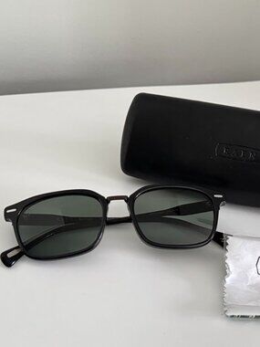 RAEN Crystal Black Polarized Green Lenses Sunglasses for Women (or Men)